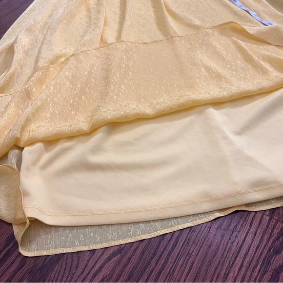 NWT DKNY Butter Yellow Dress Floral Halter Twist Waist Midi A-Line Sleeveless, 8 - Picture 9 of 13